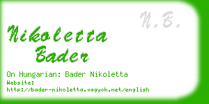 nikoletta bader business card